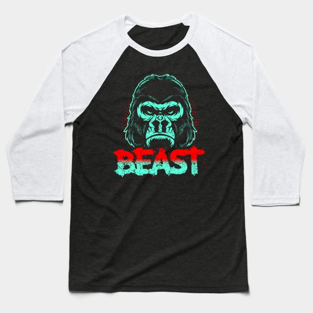 Gorilla Beast Baseball T-Shirt by Mila46